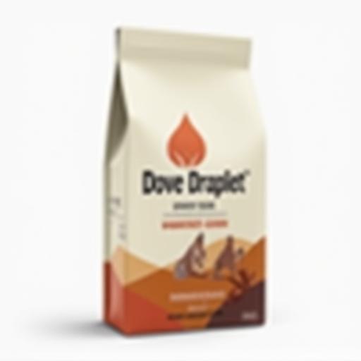 Dove Droplet coffee bag for Hummingbird Blend, depicting brand identity